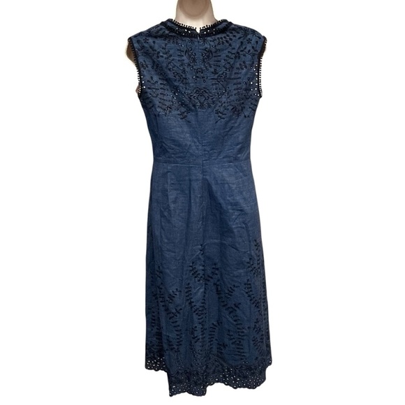 Yigal Azrouel eyelet embroidered denim dress women’s size 6 romantic boho - Picture 3 of 13